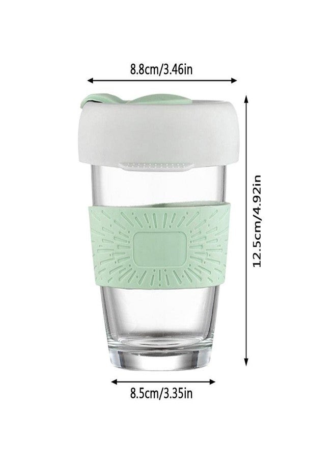 Baskety Reusable Coffee Cup Travel Coffee Mug with Lid & Silicone Drinking Cup - 350ml (Green, Pack of 1) - Image 2
